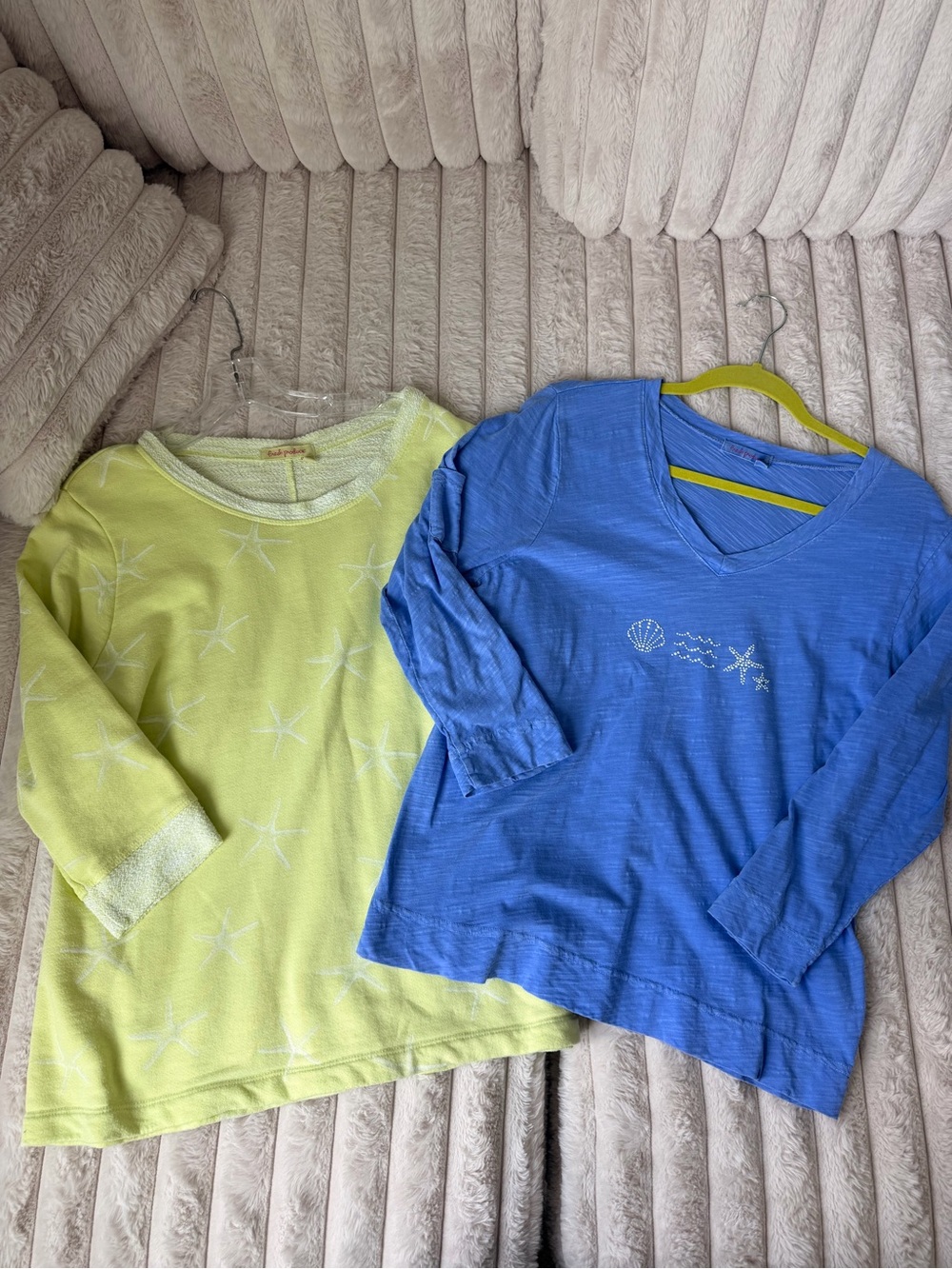 fresh produce Long Sleeve Tops in Yellow-Green & Blue Starfish Beach Trip Bundle